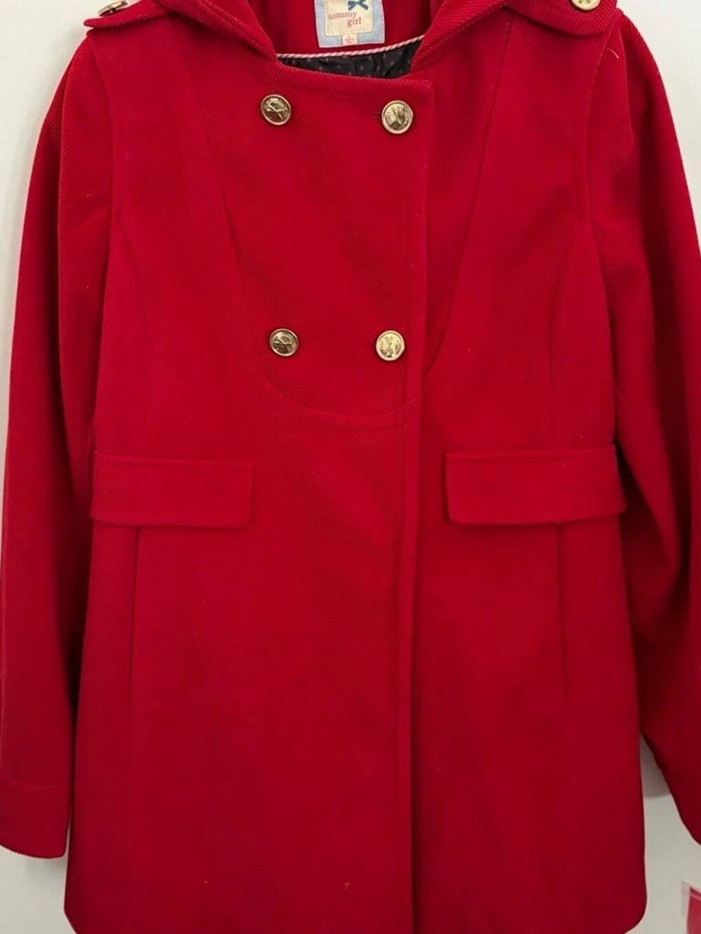 Tommy Girl Red Peacoat Jacket XL